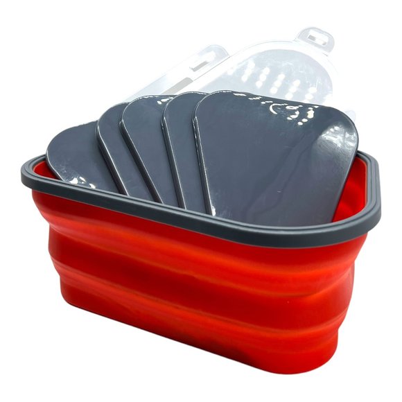 Collapsible Silicone Pizza Slice Storage Container Reusable Snap Lid Gift - Picture 5 of 16